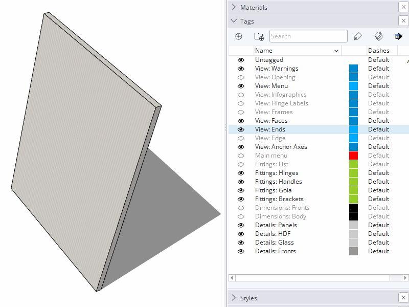 Enabling edge display through labels