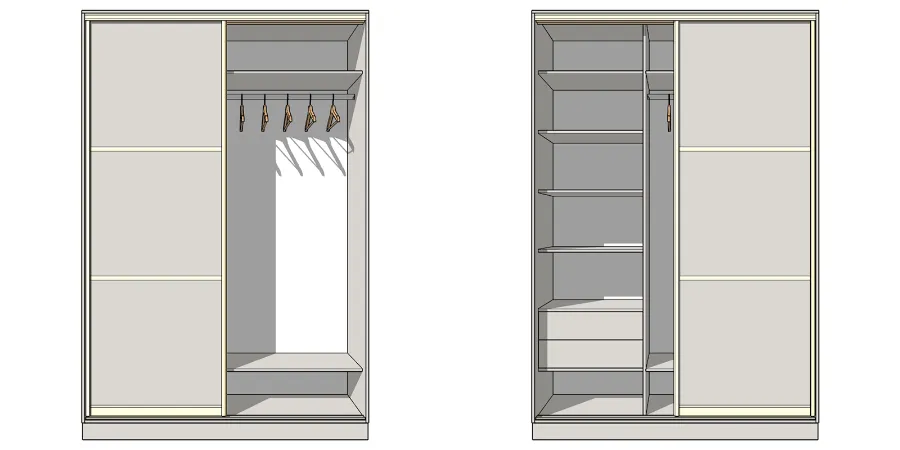 Шаблон динамического шкафа-купе (тип 2-2-2)