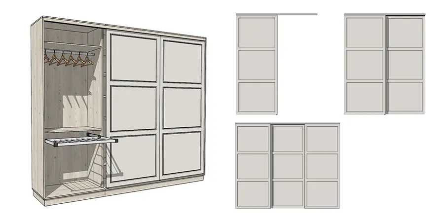 Система Hafele Slido F-Line16 с возможностью замены фасадов