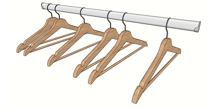 Модуль овальной штанги для одежды