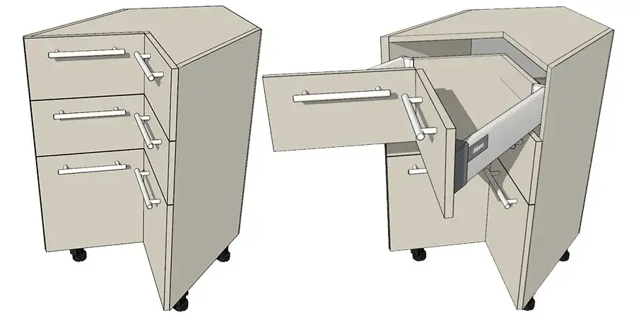 Альфа-версия кухонного модуля с BLUM SPACE CORNER
