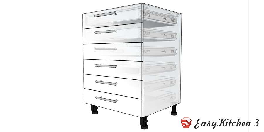 Телескопические направляющие у выдвижных ящиков в EasyKitchen