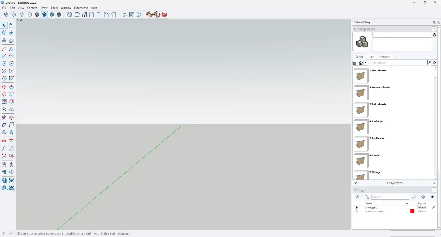 SketchUp workspace