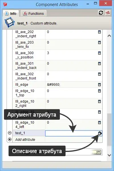 Аргумент атрибута и описание атрибута