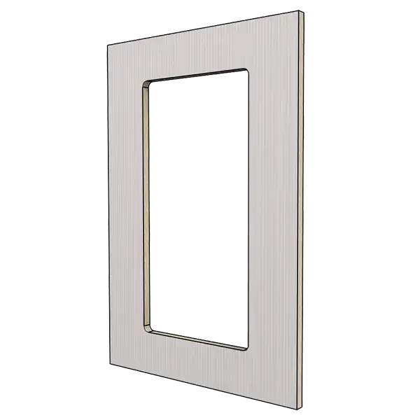 Front furniture panel with cutout