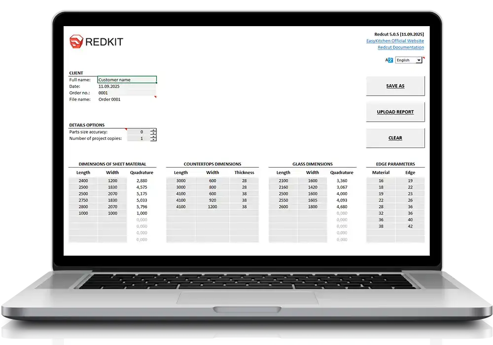 Detailing and estimate in EasyKitchen
