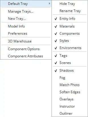 Default tray bookmarks