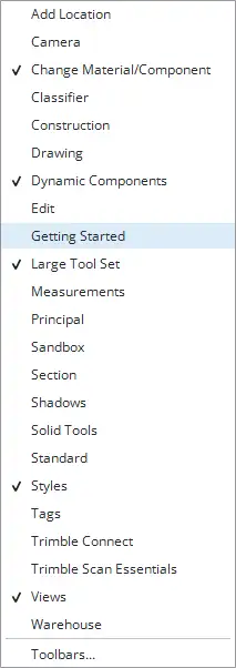 SketchUp tools list
