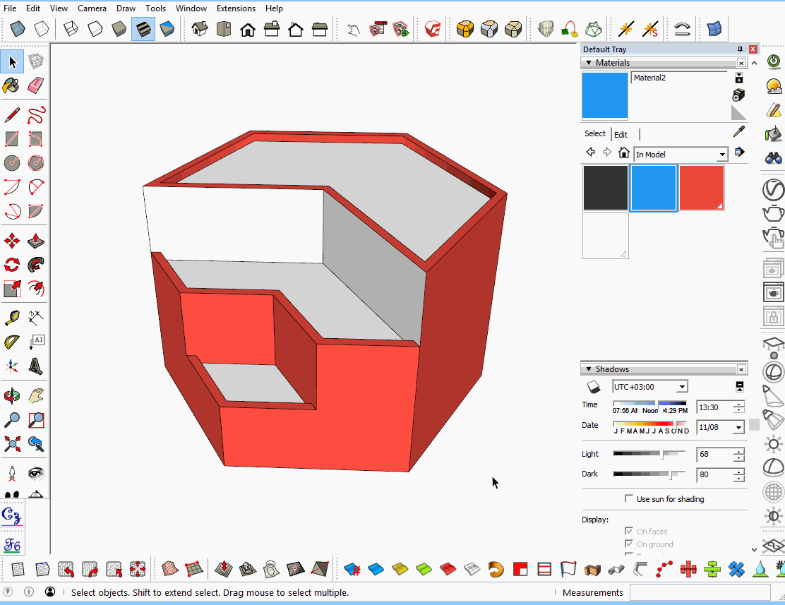Закрашивание всех граней в SketchUp
