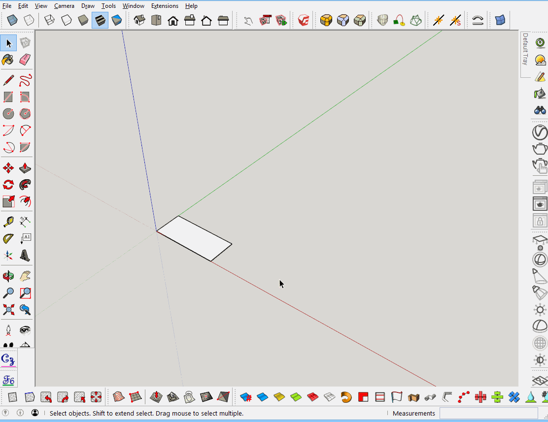 Новая плоскость инструмент Push Pull SketchUp