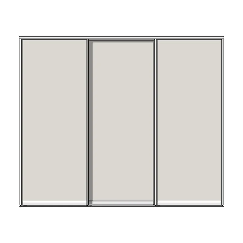 Система дверей-купе Aristo, C-профиль, 3 двери, двойной трек, 1 вставка