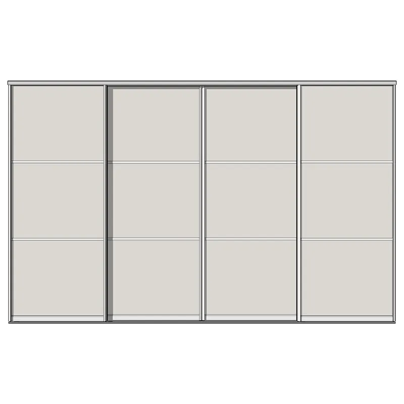 Система дверей-купе Aristo, C-профиль, 4 двери, двойной трек, 3 вставки