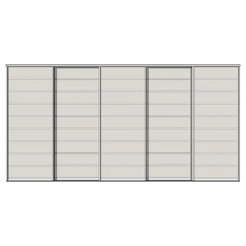 Система дверей-купе Aristo, C-профиль, 5 дверей, двойной трек, до 9 вставок