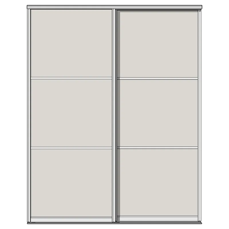 Система дверей-купе Aristo, Н-профиль, 2 двери, двойной трек, 3 вставки