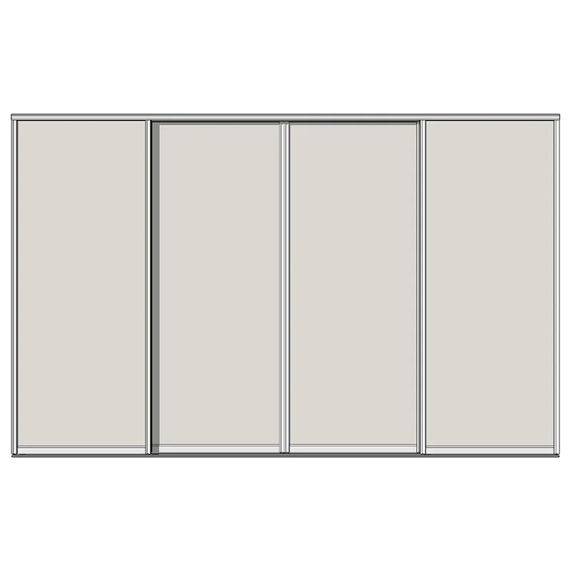 Система дверей-купе Aristo, Н-профиль, 4 двери, двойной трек, 1 вставка