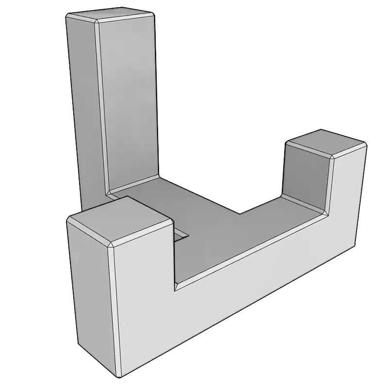 Крючок мебельный двухрожковый 1042