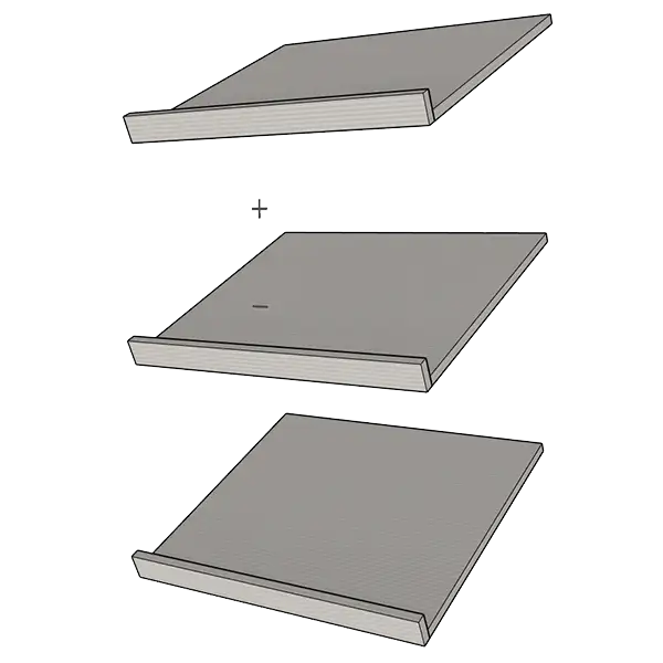 Мебельная секция с наклонными полками