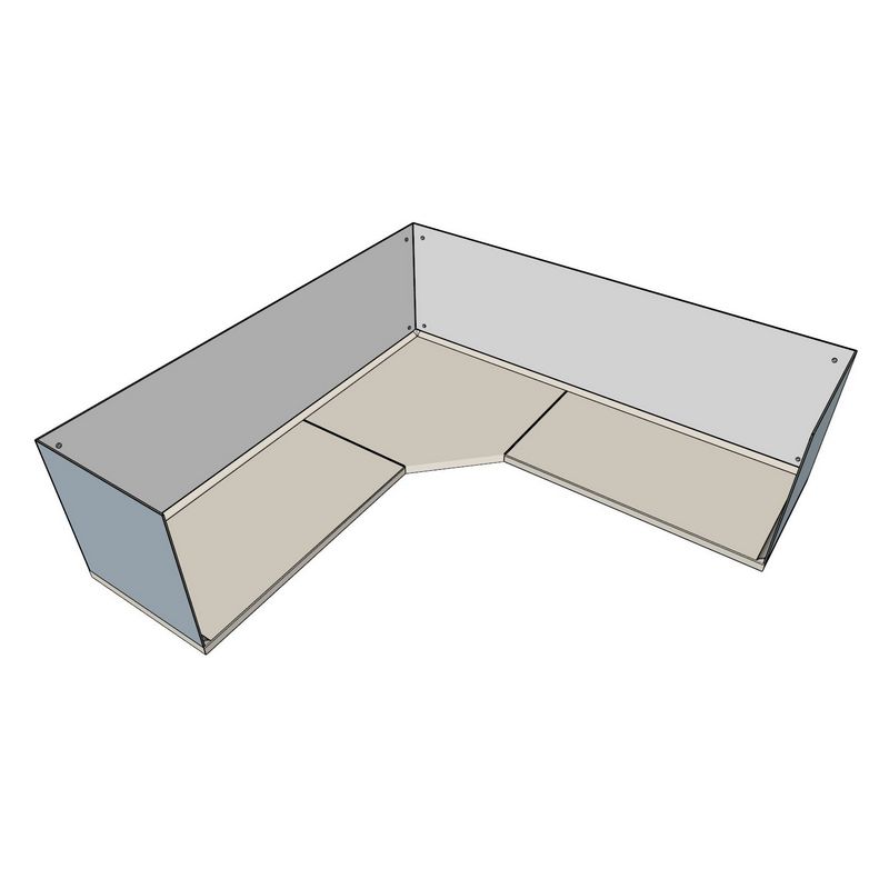 Шаблон столешницы Г-образная диагональ и скинали