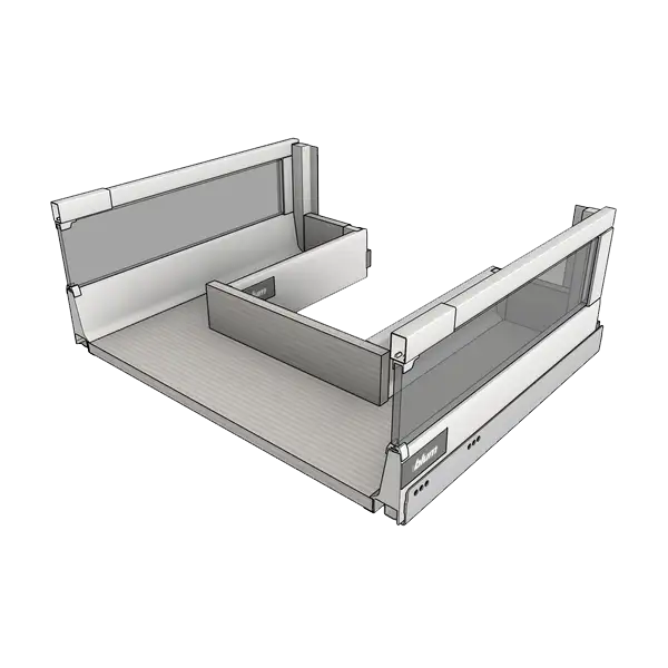 Ящик под мойку Blum Antaro D царга M вставки из стекла