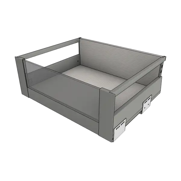 Выдвижной ящик Blum MERIVOBOX E (внутренний ящик, релинги, высокая вставка)