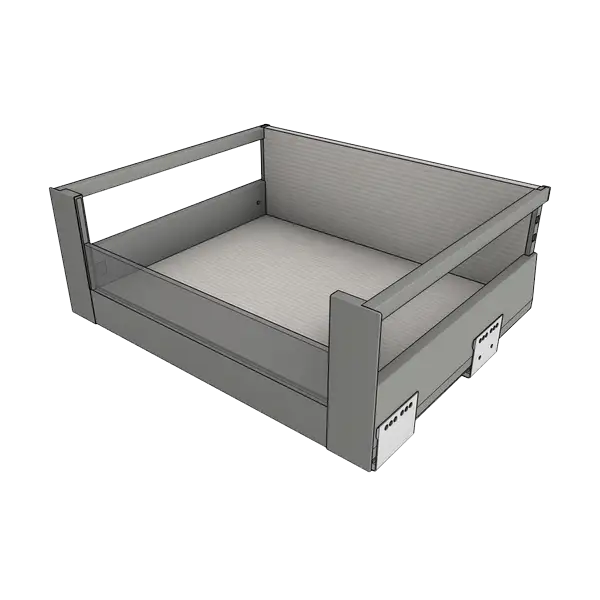 Выдвижной ящик Blum MERIVOBOX E (внутренний ящик, релинги, низкая вставка)