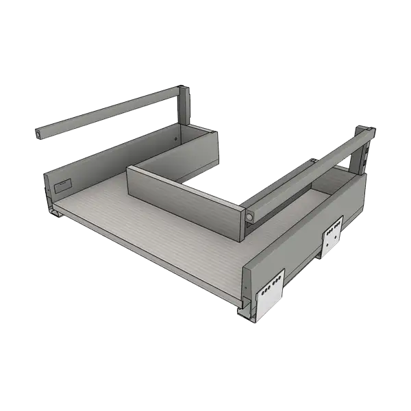Выдвижной ящик Blum MERIVOBOX E (под мойку, релинги, с центром)