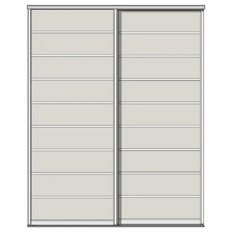 Система дверей-купе Aristo, Н-профиль, 2 двери, двойной трек, до 9 вставок