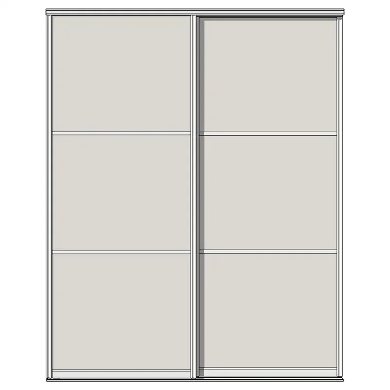 Система дверей-купе Aristo, Н-профиль, 2 двери, двойной трек, 3 вставки