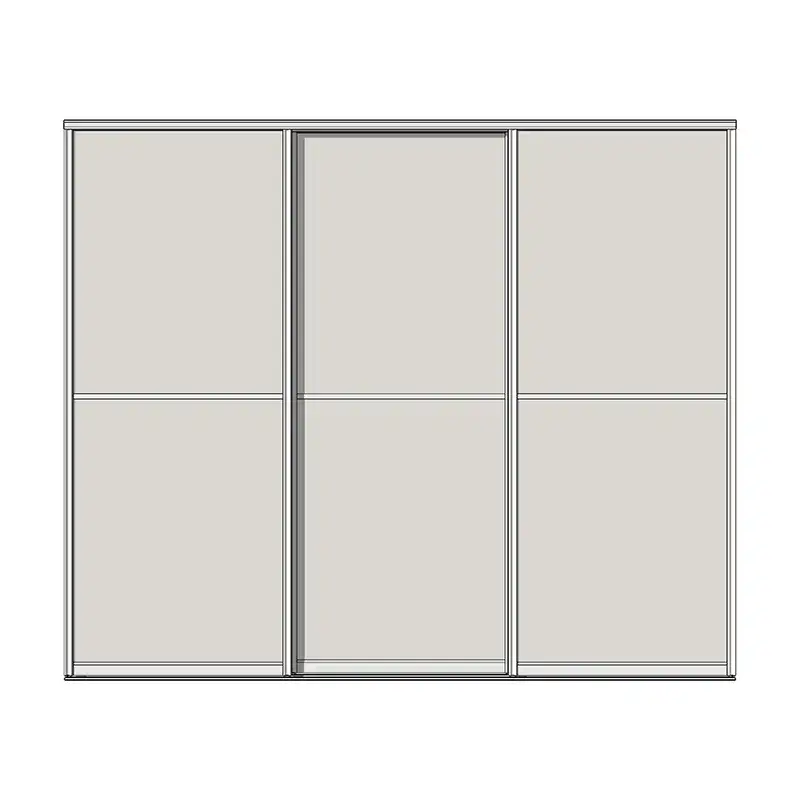 Система дверей-купе Aristo, Н-профиль, 3 двери, двойной трек, 2 вставки