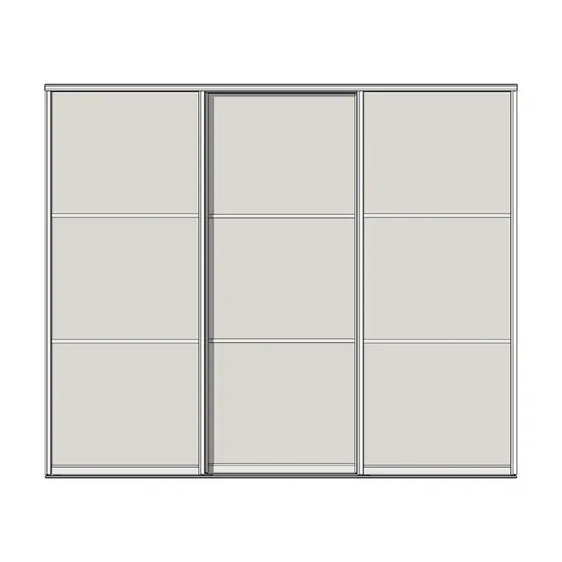 Система дверей-купе Aristo, Н-профиль, 3 двери, двойной трек, 3 вставки