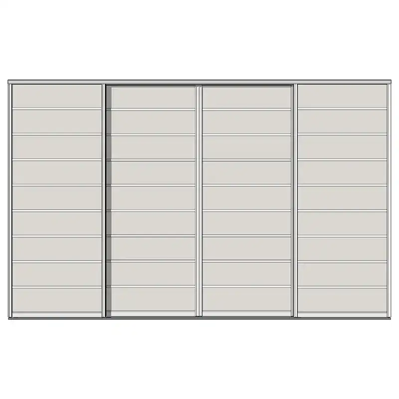 Система дверей-купе Aristo, Н-профиль, 4 двери, двойной трек, до 9 вставок