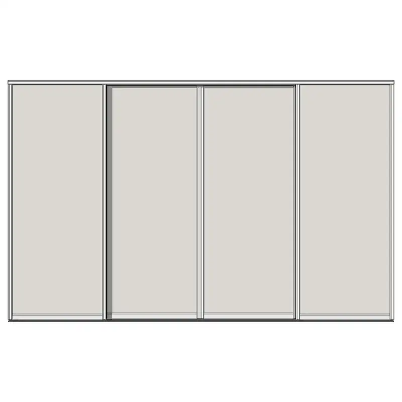 Система дверей-купе Aristo, Н-профиль, 4 двери, двойной трек, 1 вставка