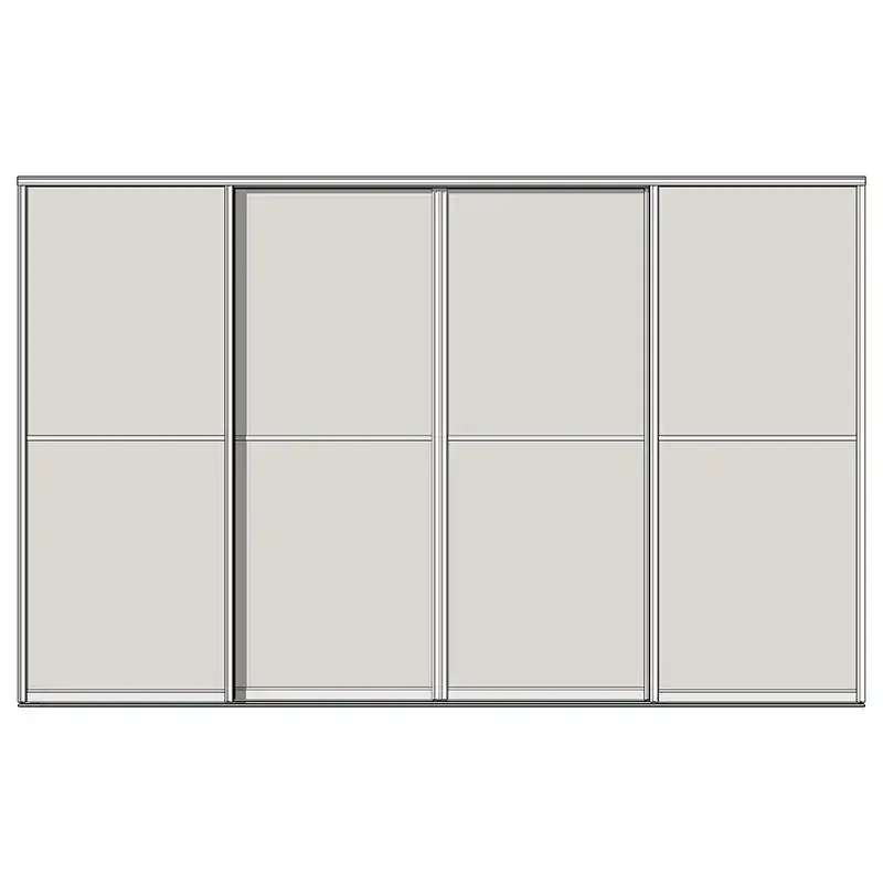 Система дверей-купе Aristo, Н-профиль, 4 двери, двойной трек, 2 вставки