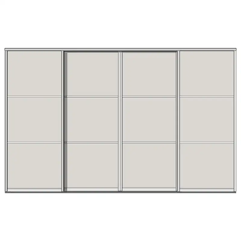 Система дверей-купе Aristo, Н-профиль, 4 двери, двойной трек, 3 вставки