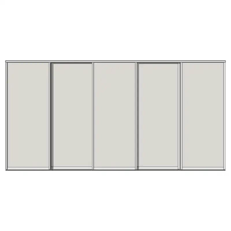 Система дверей-купе Aristo, Н-профиль, 5 дверей, двойной трек, 1 вставка