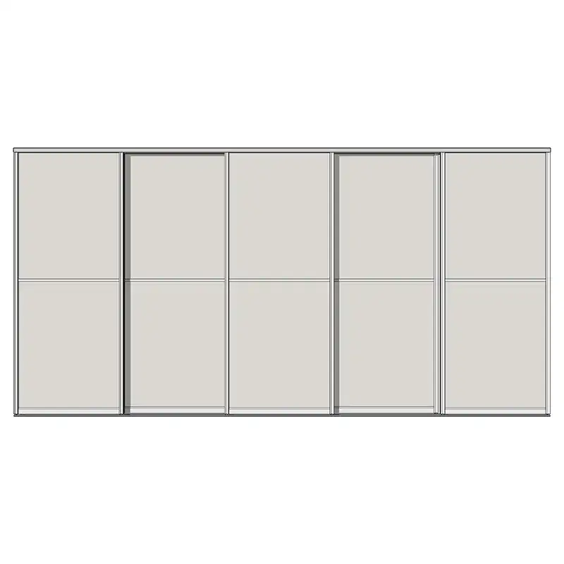 Система дверей-купе Aristo, Н-профиль, 5 дверей, двойной трек, 2 вставки