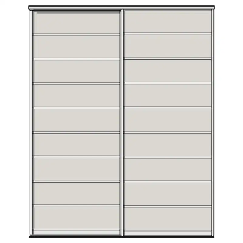 Система дверей-купе Aristo, C-профиль, 2 двери, двойной трек, до 9 вставок