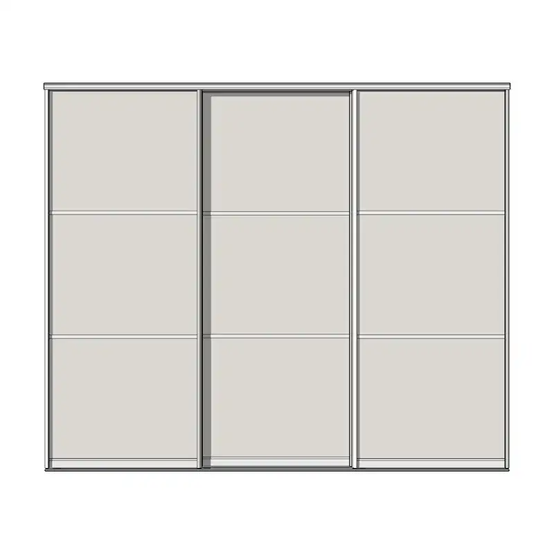 Система дверей-купе Aristo, C-профиль, 3 двери, двойной трек, 3 вставки