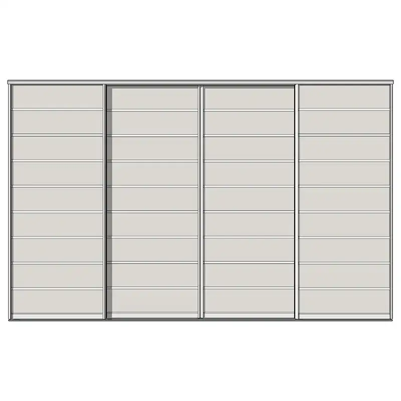 Система дверей-купе Aristo, C-профиль, 4 двери, двойной трек, до 9 вставок