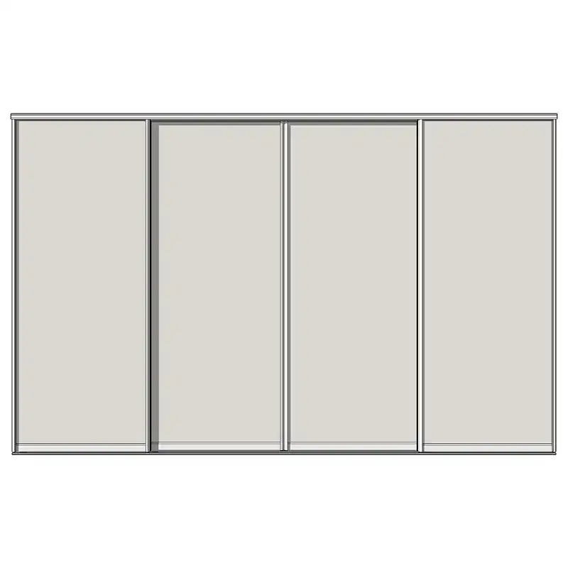 Система дверей-купе Aristo, C-профиль, 4 двери, двойной трек, 1 вставка