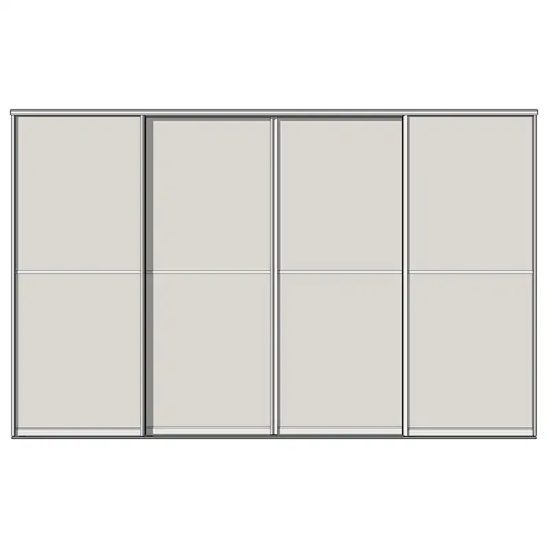 Система дверей-купе Aristo, C-профиль, 4 двери, двойной трек, 2 вставки