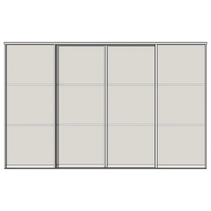 Система дверей-купе Aristo, C-профиль, 4 двери, двойной трек, 3 вставки