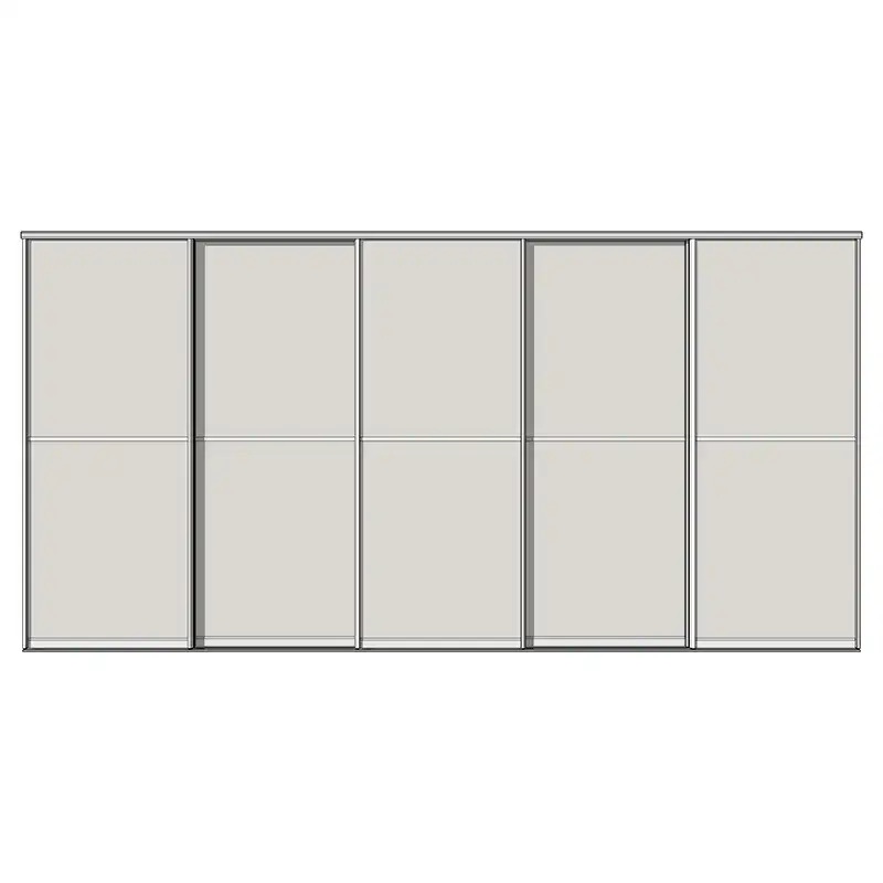 Система дверей-купе Aristo, C-профиль, 5 дверей, двойной трек, 2 вставки