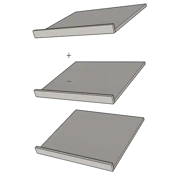 Мебельная секция с наклонными полками